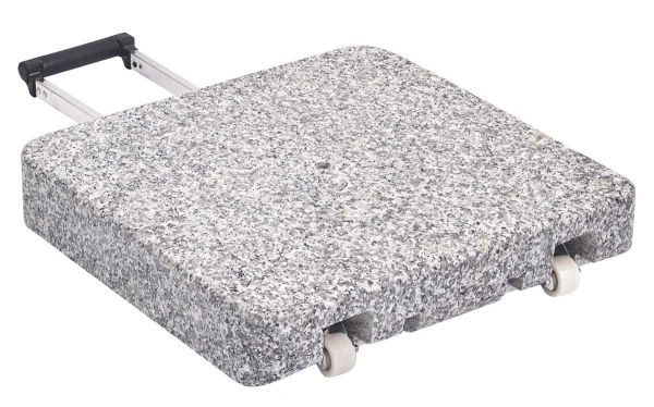 Granitsockel Z GLATZ 40 Kg 45x45x8cm Naturstein mit Rollen und ausziehbarem Handgriff